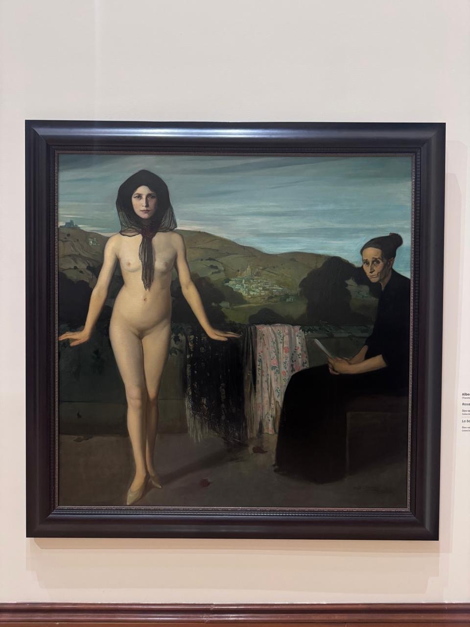 Obra de Ángel Zárraga fotografiada en sala del MUNAL durante la exposición Los ideales del arte